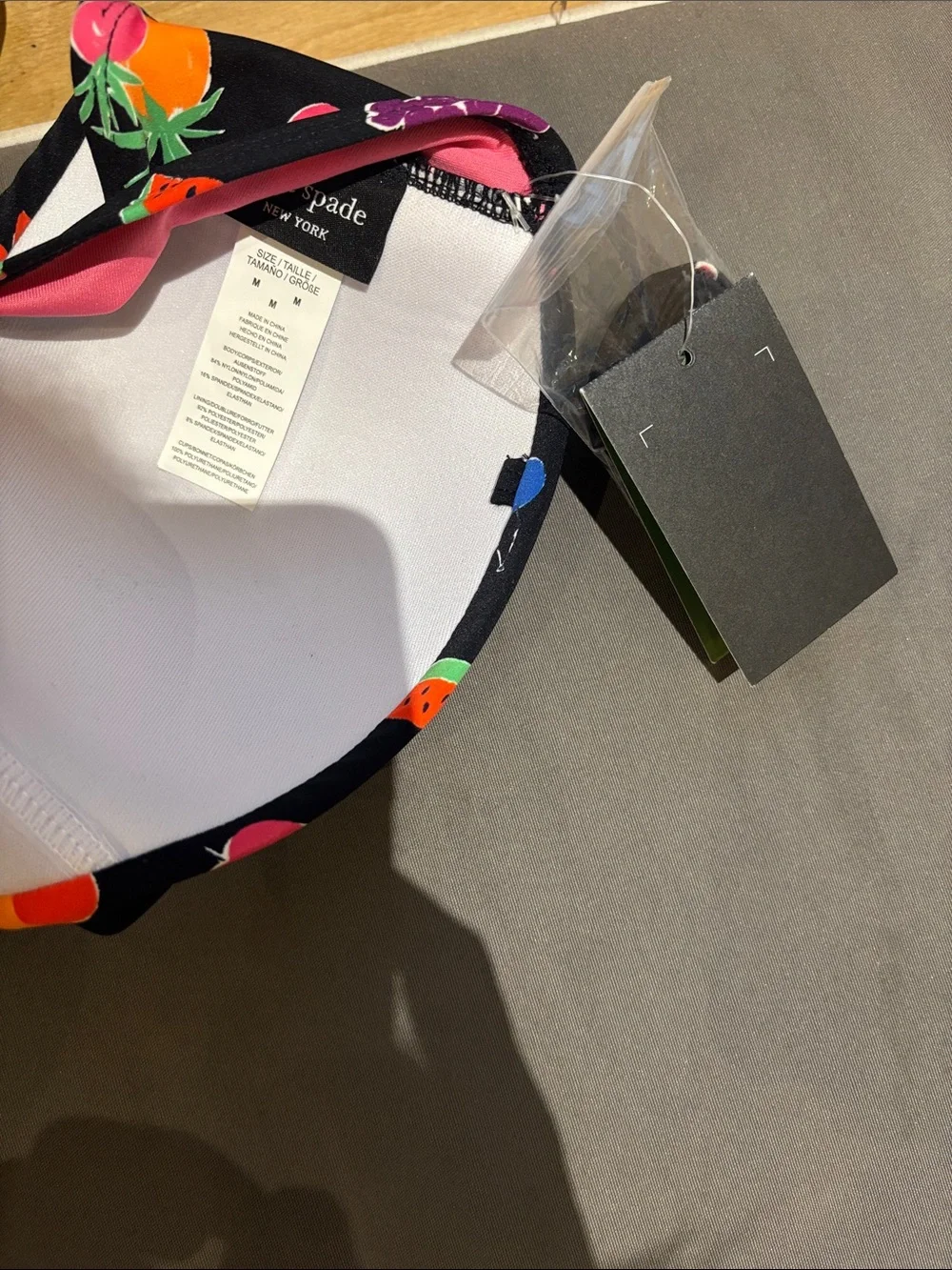 Kate Spade Fruits Bandeau Bikini Top & High-Cut Bottoms Swimsuit NWT Medium